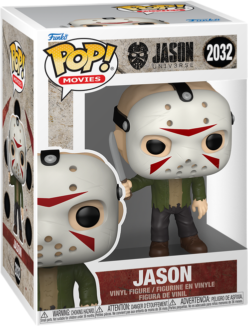 فانکو پاپ جیسون وورهیز شماره 2032 اورجینال از فیلم Friday the 13th با ماسک هاکی سوراخ‌دار، ژاکت کثیف و قمه خونین در دست
