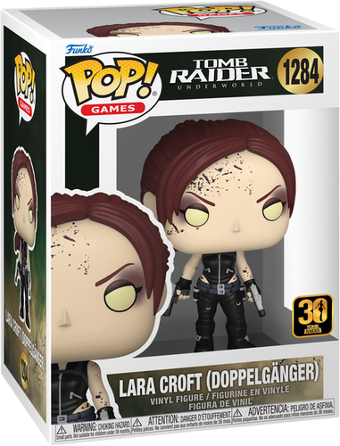 فانکو پاپ همزاد لارا کرافت دوپلگنگر شماره 1284 اورجینال از Tomb Raider با چشمان قرمز آتشین، موهای قرمز تیره و لباس چرمی سیاه جذبی