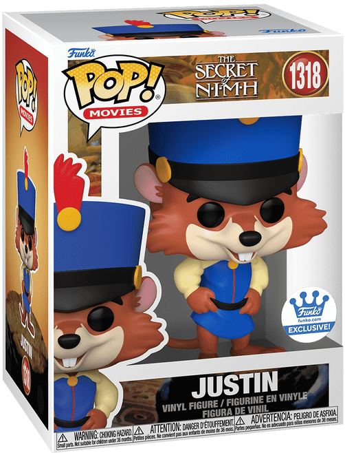 فانکو پاپ جاستین یونیفرم کاپیتان Justin in Captain Uniform شماره 1318 اورجینال از انیمه راز نیم The Secret of NIMH با عبای قرمز، شمشیر در دست و کلاه کاپیتانی