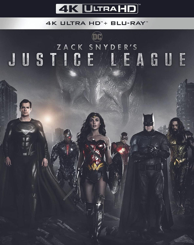 پکیج بلوری ۴K UHD اورجینال فیلم Zack Snyder's Justice League با پوستر اعضای لیگ عدالت و کیفیت تصویر 4K Ultra HD و Dolby Atmos