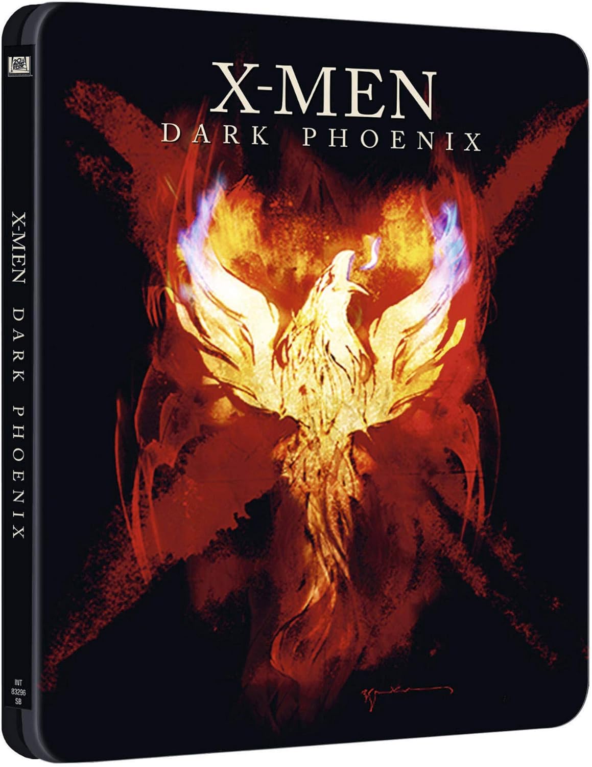 قاب فلزی کلکسیونی استیل بوک X-Men Dark Phoenix 4K Ultra HD نسخه Exclusive Amazon با تصویر پرتره آتشین جین گری و لوگوی مارول