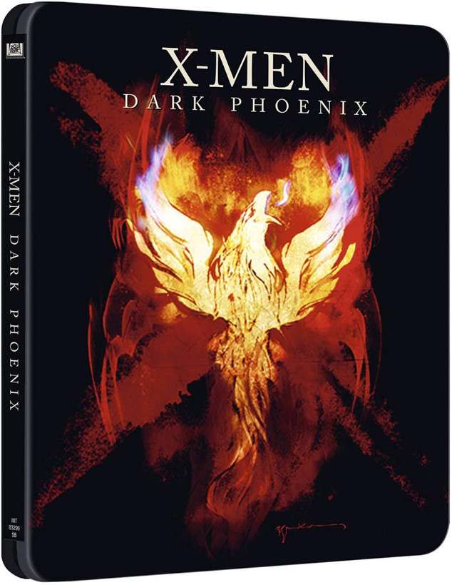 قاب فلزی کلکسیونی استیل بوک X-Men Dark Phoenix 4K Ultra HD نسخه Exclusive Amazon با تصویر پرتره آتشین جین گری و لوگوی مارول