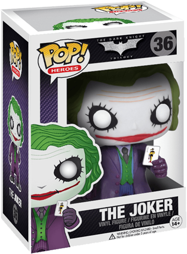 فیگور فانکو پاپ اورجینال شماره ۳۶ کاراکتر The Joker با کت بنفش و آرایش صورت هیث لجر از فیلم The Dark Knight